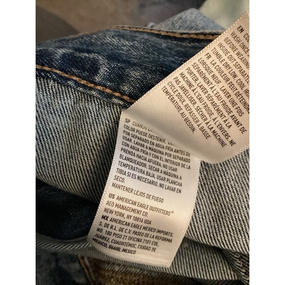 American Eagle 1977 Jeans Cargo Jogger Acid Wash Drawstring Sz 4 Genes Mom - Picture 5 of 11